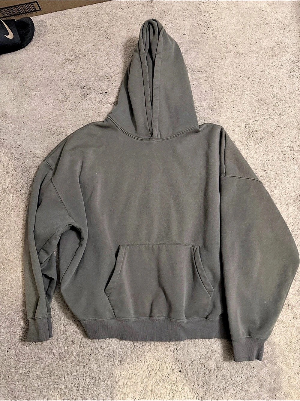 Olive baggy streetwear Pullover Hoodie